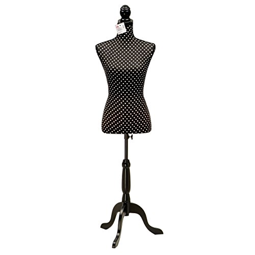 Prym Deko-Kleiderform, gepunktet, aus Synthetik, Schwarz/Weiß, 82,5 x 37 x 24 cm