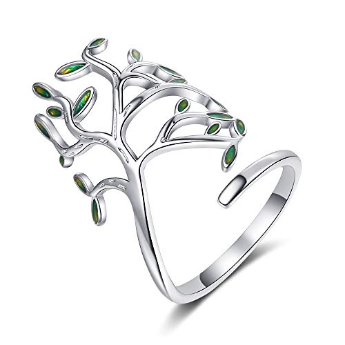 iScooter Olivenbaum-Ring, verstellbarer offener Ring, Modeschmuck, Geschenk für Frauen und Mädchen