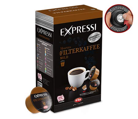 K-Fee Lounge Expressi Filterkaffee mild Kaffeekapseln, 96 Kapseln, kompatibel mit Teekanne Lounge Kaffee- und Teemaschine