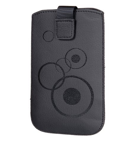 Handytasche Circle für Nokia Lumia 630 Dual SIM Handy Tasche Schutz Hülle Slim Case Cover Etui schwarz mit Klettverschluss
