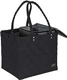 normani Einkaufskorb Einkaufstasche mit Flechtkorb 20 Liter Volumen - Picknicktasche Tasche mit Kühlfunktion Farbe Schwarz Größe Große Kühltasche