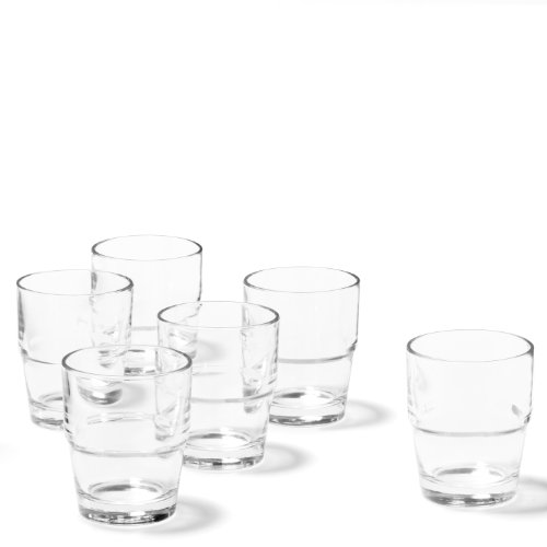 LEONARDO HOME Solo Trink-Glas, stapelbare Glas-Becher, spülmaschinengeeignetes Wasser-Glas, 6er Set, 290 ml, 043424