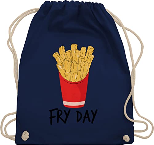 Shirtracer Sprüche Statement mit Spruch - Fry Day - Pommes frites - Unisize - Navy Blau - pommes tasche - WM110 - Turnbeutel und Stoffbeutel aus Baumwolle