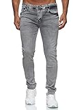 Reslad Jeans-Herren Slim Fit Basic Style Stretch-Denim Männer Jeans-Hose RS-2063 (W34 / L32, Grau (2091))