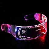 JYB Hopefuture LED leuchtende Brille, Bunte Technologie EL Kaltlichtlinsenbrille, lichtemittierende Brille, DJ-Kostüme, lustige leuchtende Brillen-Stütze für Festival-Performance auf (Hoffnung)