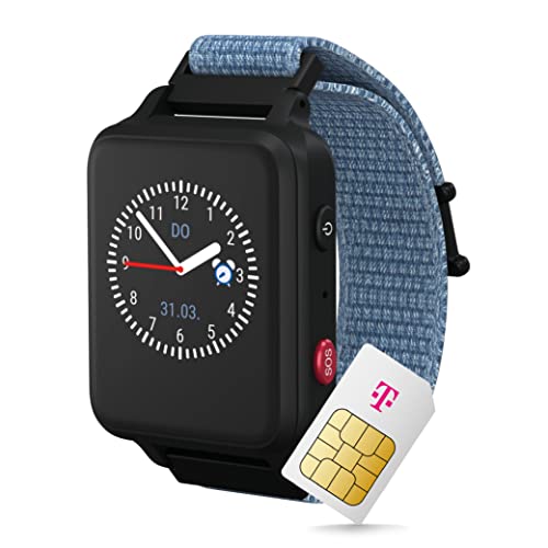 ANIO 5 Smartwatch für Kinder, Edition 2022, Kinderuhr mit SIM-Karte, Anrufe, Nachrichten, mit Schulmodus, SOS Funktion, Wetter & GPS-Ortung in Blau