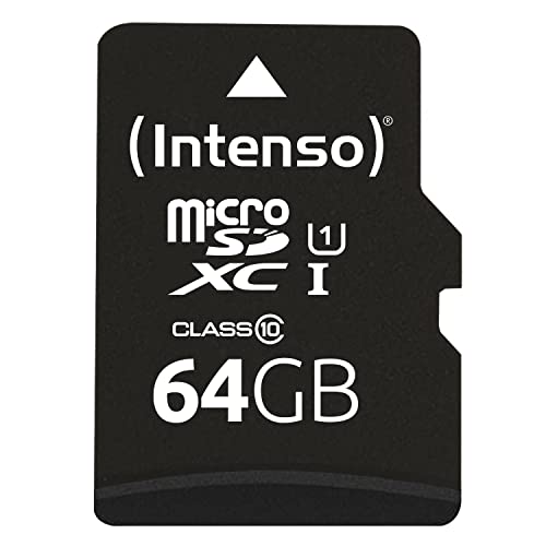 Intenso Premium microSDXC 64GB Class 10 UHS-I Speicherkarte inkl. SD-Adapter (bis zu 90 MB/s), schwarz