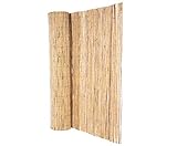 Schilfrohrmatte bambussi 100x500cm mit grünem Draht verwebt - Niedrige Sichtschutz Schilfmatte 1m x 5m