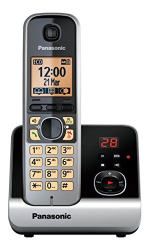 Panasonic KX-TG6721GB Schnurlostelefon (4,6 cm (1,8 Zoll) Display, Smart-Taste, Freisprechen, Anrufbeantworter) schwarz/silber