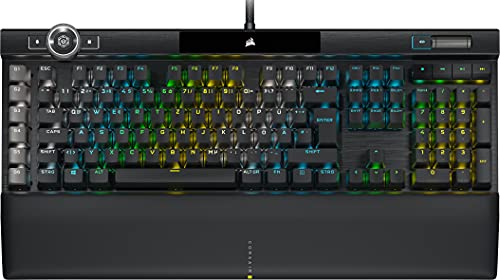 Corsair K100 RGB Mechanische Gaming-Tastatur (CHERRY MX SPEED: Schnell & Hochpräzise, RGB Beleuchtung, PBT-Double-Shot-Tastenkappen, Integration Elgato Stream Deck) QWERTZ, Schwarz