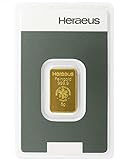 Goldbarren 5 g - 5 Gramm Gold - Heraeus - Feingold 999.9 - Prägefrisch - LBMA Zertifiziert