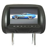 Kinnart 17,8 cm (7 Zoll) LCD-Bildschirm, Auto-Kopfstützen-Monitor mit USB-Anschluss, TF-Kartenschlitz, Multimedia-Unterhaltungs-Display-Bildschirme, unterstützt Foto/HD-Video/Musik/Radio, Schwarz