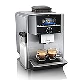 Siemens Kaffeevollautomat EQ.9 plus connect s500 TI9558X1DE, App-Steuerung, Barista-Modus, 6 Temperatureinstellungen, Premiummahlwerk, aromaIntense, automatische Dampfreinigung, 1500 W, edelstahl
