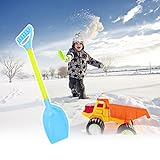 Schneeschieber, Schneeschaufel - Kunststoff, Leicht Kunststoff Blau 55x12CM Snow Shovel Schneespielzeug mit Handlichem D-Griff,Sandschaufel