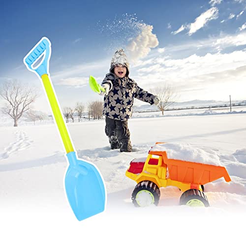 Schneeschaufel Leicht Kunststoff Blau 55x12CM Snow Shovel Schneeschieber Kinder Schneespielzeug mit Handlichem D-Griff,Sandschaufel