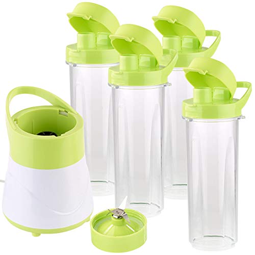 Rosenstein & Söhne Smoothie Maker: 2in1-Smoothie- & Standmixer mit 4 Trinkbechern, BPA-frei, 500 ml (Zerkleinerer)