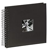 Hama Fotoalbum 28x24 cm (Spiral-Album mit 50 schwarzen Seiten, Fotobuch mit Pergamin-Trennblättern, Album zum Einkleben und Selbstgestalten) schwarz