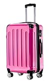 BEIBYE Zwillingsrollen 2048 Hartschale Trolley Koffer Reisekoffer Taschen Gepäck in M-L-XL-Set (Pink, M)