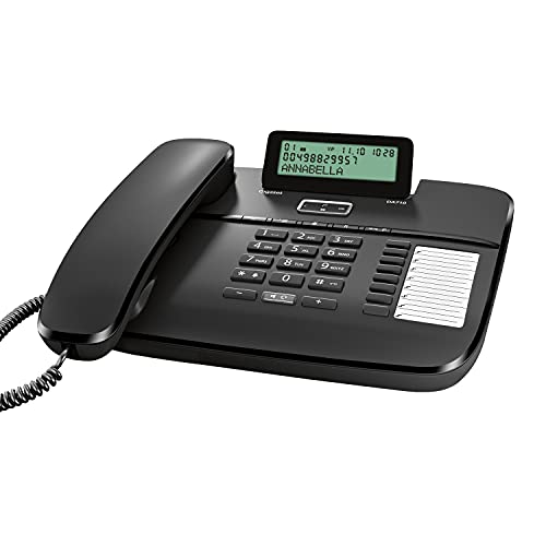 Gigaset DA710 - Schnurgebundenes Telefon mit klappbarem Display - Freisprechfunktion - Anrufanzeige - Telefonbuch - Direktwahltasten - Headset-Anschluss - Anrufanzeige, schwarz