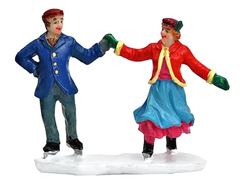 meindekoartikel Pärchen beim Schlittschuhlaufen - Lichthaus Winterwelt - Miniaturfiguren Miniatur-Modell für ihre Miniaturwelt