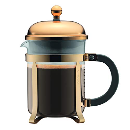 Bodum CHAMBORD Kaffeebereiter, 4 Tassen, 0.5 l, Edelstahl, Borosilicateglas, Gold, 0,5 l