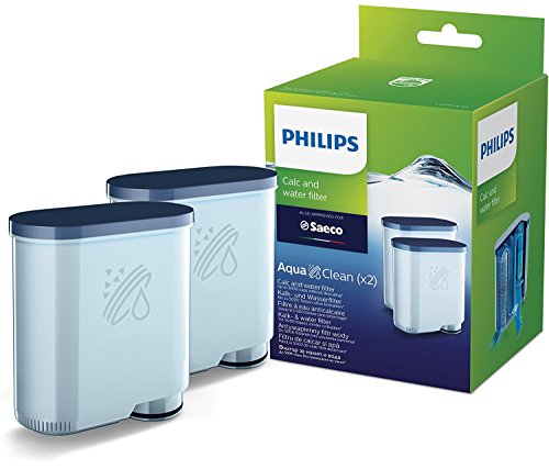 Philips Kalk- und Wasserfilter wie CA6903/01 - 2 AquaClean Filter, Kein Entkalken für bis zu 5.000 Tassen*, Click&Go-System, Weiß (CA6903/22)