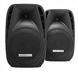 Pronomic 2X PH12 Bühnen- und Konzertlautsprecher PA-Lautsprecher (Passive ABS PA-Boxen, 12 Zoll, 30 cm, 600W) schwarz