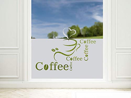 GRAZDesign Sichtschutzfolie Küche Coffee Kaffee, Fensterfolie zur Deko/Sichtschutz, Glasdekorfolie Blickdicht / 80x57cm