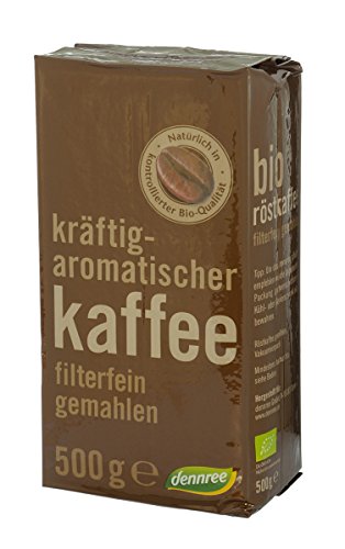 dennree BioMarkt kräuftig-aromatischer Röstkaffee filterfein gemahlen, 500 g - Bio