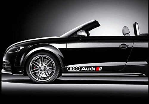 Shopping-World-Thailand Seitendekor Aufkleber passt zu Audi Auto Car Windschutzscheiben Sticker/Plus Schlüsselringanhänger aus Kokosnuss-Schale/Auto Racing Tuning A1 A3 A5 A6 TT Q3 Q5 Quattro