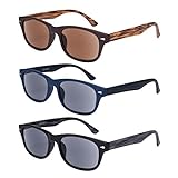 EYEGUARD Sonnen-Leser, 3er-Pack, UV400-Schutz, für den Außenbereich Lesesonnenbrille, klassisch, modisch, Leserbrille für Damen und Herren (3 Farben, 2,00)…