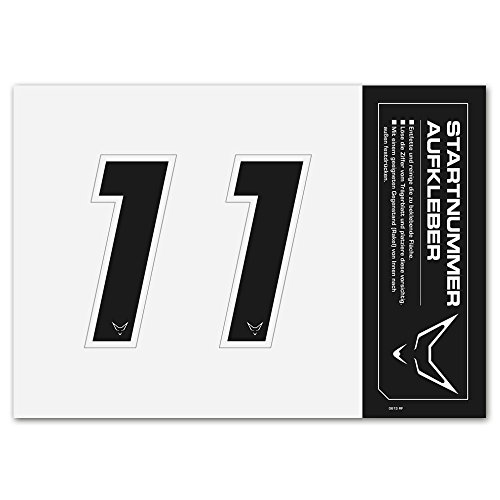 Mülltonnen Sticker, Zahlen, Nummern, Zahl, Nummer, Hausnummer, Startnummer, Aufkleber, 2er Set # 1 RACEFOXX