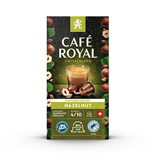 Café Royal Hazelnut Flavoured 100 Kapseln für Nespresso Kaffee Maschine - 4/10 Intensität - UTZ-zertifiziert Kaffeekapseln aus Aluminium