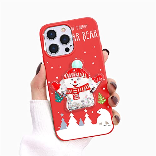 Phoona Weihnachten Hülle für Xiaomi Redmi K40 5G / Poco F3 Case 6,67' mit Finger Halter Ständer Silikonhülle Weihnachts Motiv Designs Schutz Handyhülle TPU Schutzhülle Phone Cover - Schneemann 3