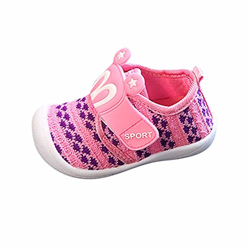 Dorical Unisex Baby Quietsche Schuhe Hasenohren Squeaky Krabbelschuhe für Jungen und Mädchen, Cartoon Anti-Rutsch-Schuhe Soft Sole Lauflernschuhe Sneakers Größe 6-36 Monate(Rosa,18 EU)
