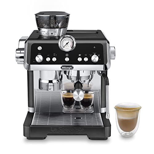 De'Longhi La Specialista Prestigio EC 9355.BM – Espresso Siebträgermaschine, Espressomaschine mit integriertem Mahlwerk und professioneller Milchschaumdüse, schwarz