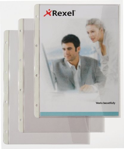 Rexel 226784 Dokumentenhülle mit Klappe (Standardlochung, A4, PVC-Folie, leicht genarbt, 0.12 mm)