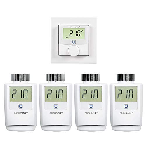 Homematic IP Smart Home Set Heizung mit 4X Heizkörperthermostat und 1x Wandthermostat