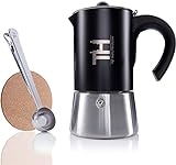 Thiru Espressokocher 2 Tassen Induktion - Premium Mokkakanne aus Edelstahl inkl. Toolset - für alle Herdarten - ohne Beschichtung