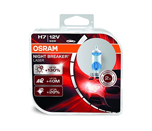 Osram 64210NBL-HCB Night Breaker Laser H7 Halogen Scheinwerferlampe, 12V, Duobox, 2 Stück