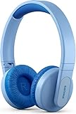 Philips TAK4206BL/00 Over Ear Bluetooth Kinder Kopfhörer Kabellos, Farbige LED-Leuchten, App mit Kindersicherung und 85dB Lautstärkebegrenzung, mit weichen Ohrpolstern, Blau, Einheitsgröße