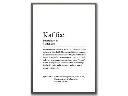 Ritter Mediendesign Kaffee Wörterbuch Bild Wandbild Kunstdruck Poster Din A4 Dekoration Geschenkidee Küche Wohnzimmer