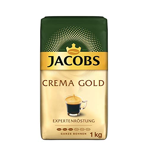 Jacobs Kaffeebohnen Expertenröstung Crema Gold, 1 kg Bohnenkaffee