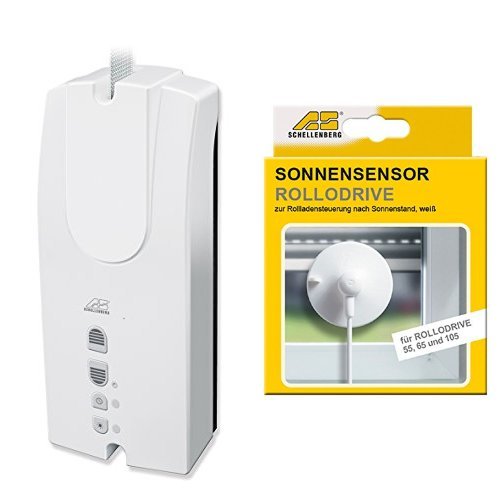 Schellenberg El. Gurtwickler Rollodrive 55, weiß, 22755 + Schellenberg Sensor für RD55, RD65 und RD105, weiß, 22720