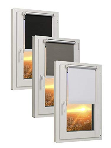 TEXMAXX - Reflect - Verdunklungsrollo Thermorollo Sichtschutz - 50 x 160 cm ( Stoffbreite 46 cm ) - Rollos für Fenster ohne Bohren inkl. Zubehör - in Grau - Silber