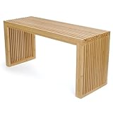 BAM BOO BOX - Sitzbank aus Bambus - Holzbank für Esszimmer, Schlafzimmer, Badezimmer oder Küche - 90 x 33 x 43 cm - Bank ohne Lehne