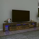 SECOLI tv Schrank led 230cm TV Lowboard mit LED TV Board Fernsehschrank TV-Schrank TV-Kommode tv Bank tv Möbel Sideboard für Wohnzimmer Schlafzimmer Möbel-Räuchereiche-230 x 36.5 x 40 cm