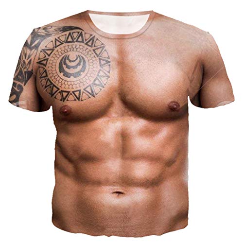 MAYOGO 3D Druck T-Shirt Herren,St. Patrick's Day Männer Muscle Hadern 3D Print Kurzarm Casual Oberteile Tops 3D Muscle Printed Kurzarm Tshirt Hemden 011102