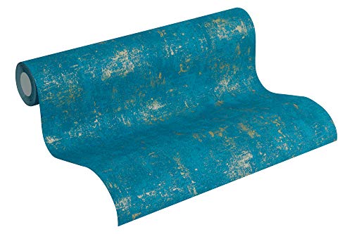 A.S. Création Vliestapete Used Look Tapete in Vintage Optik 10,05 m x 0,53 m blau goldfarben Made in Germany 230768 2307-68