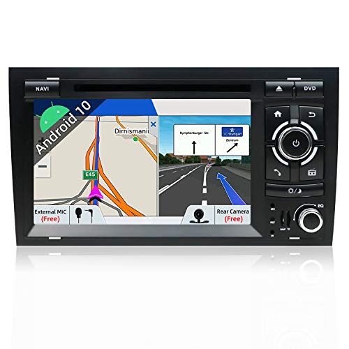 JOYX Android 10 Doppel Din Autoradio Passt für Audi A4 2003-2011 GPS Navigation | Rückfahrkamera Canbus KOSTENLOS | 2G+32G | 7 Zoll | MIT Lenkradsteuerung 4G WiFi DAB+ Carplay Bluetooth USB Mirrorlink